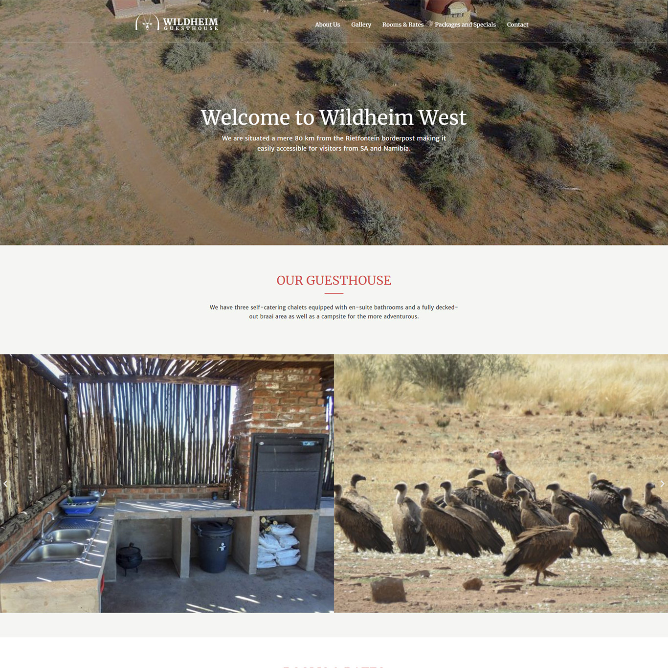 Wildheim Kalahari guesthouse website homepage